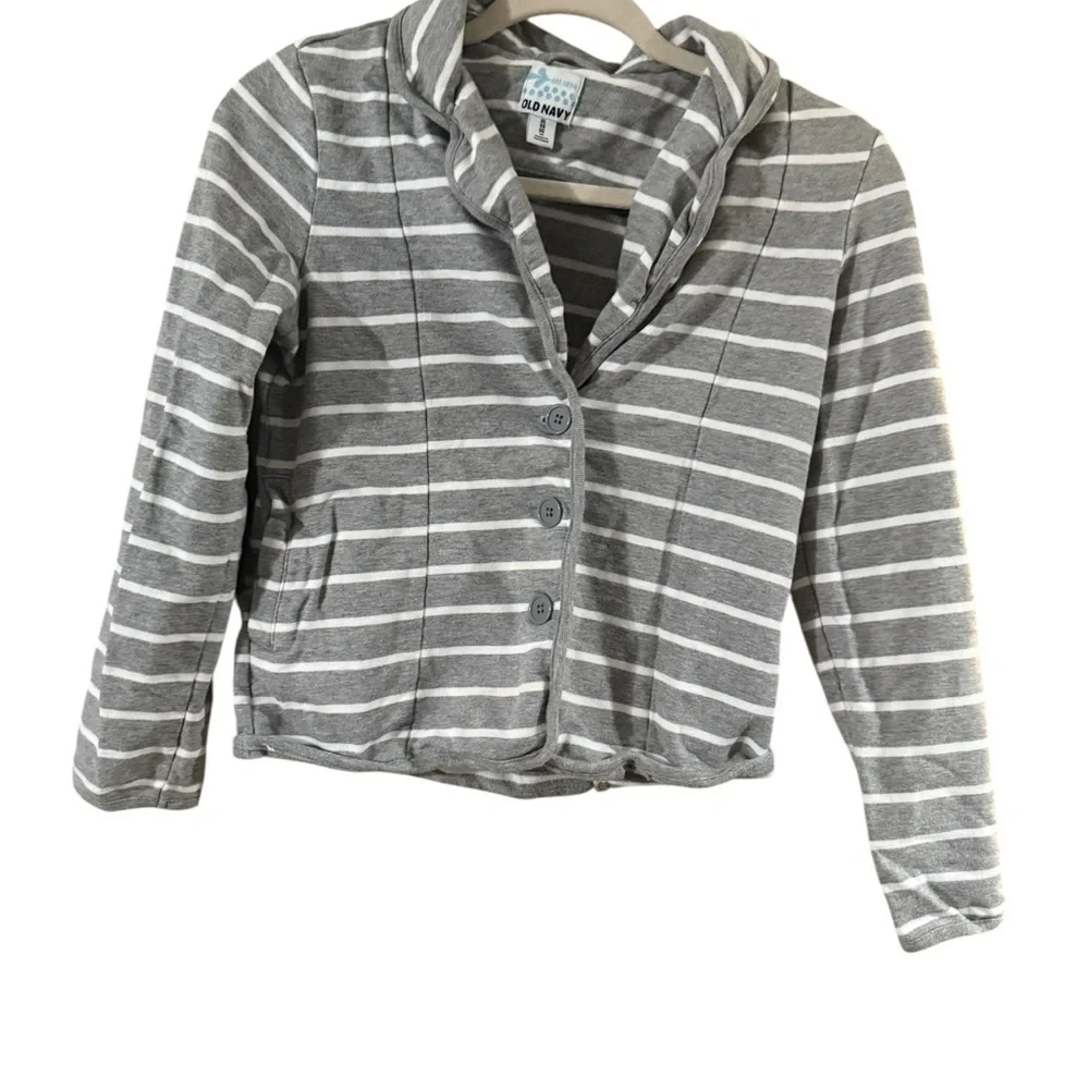 Old Navy Kids Gray Striped Blazer